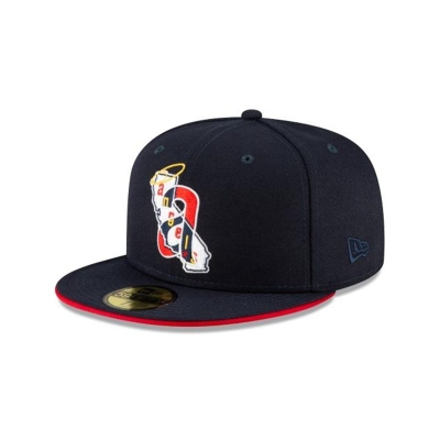 Red Los Angeles Angels Hat - New Era MLB Double Logo 59FIFTY Fitted Caps USA3815467